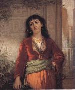 John William Waterhouse The Unwelcome Companion-A Street Scene in Cairo oil on canvas